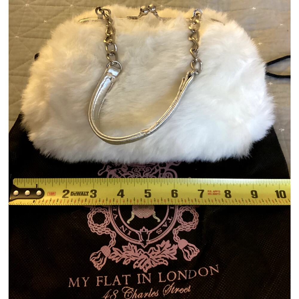 Vintage My Flat In London Furry White Handbag - Picture 2 of 8